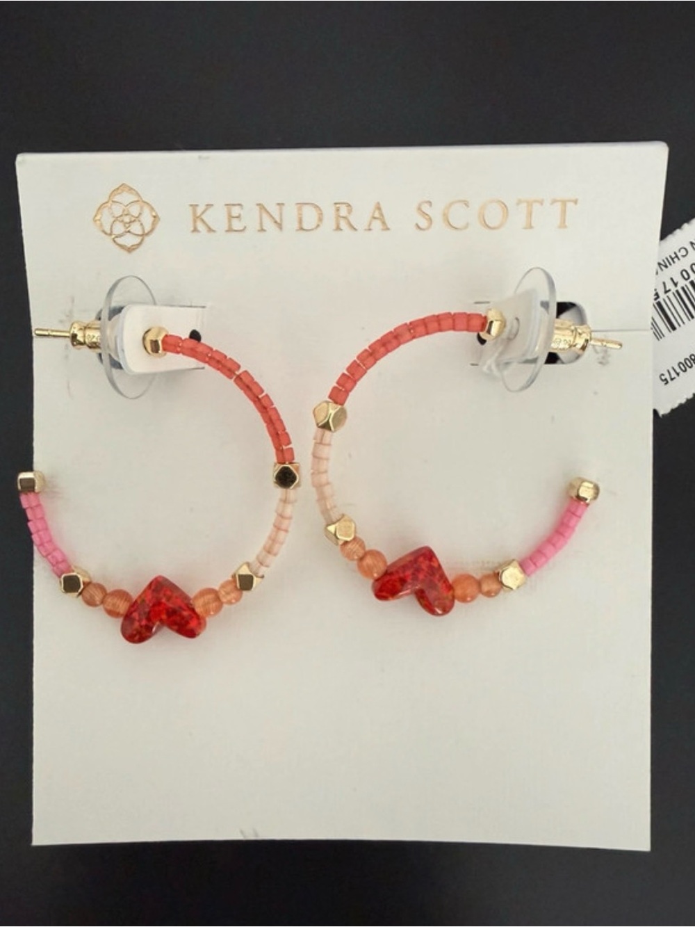 Kendra Scott Kids Pink, Coral & Peach Beaded Hoop Earrings